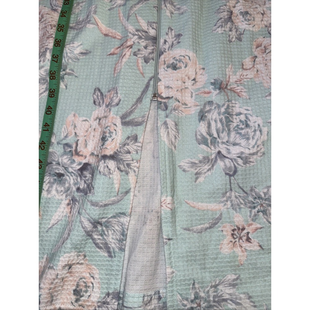 Miss Elaine Robe Womens Size Medium Full Zip Front Mint Floral Nightgown NWT - Picture 12 of 12